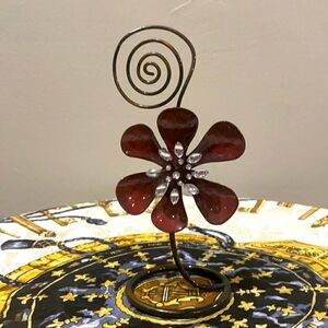 Studded flower photo/card holder. 